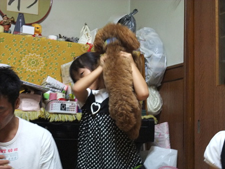先住ワンちゃんを守るお子達・・・